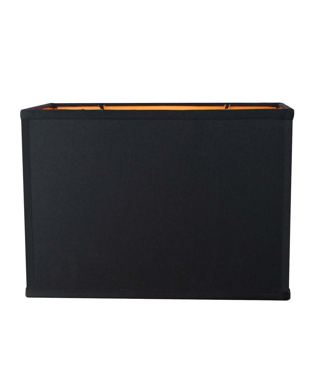 14″W x 10″H Black Rectangular Drum Lampshade