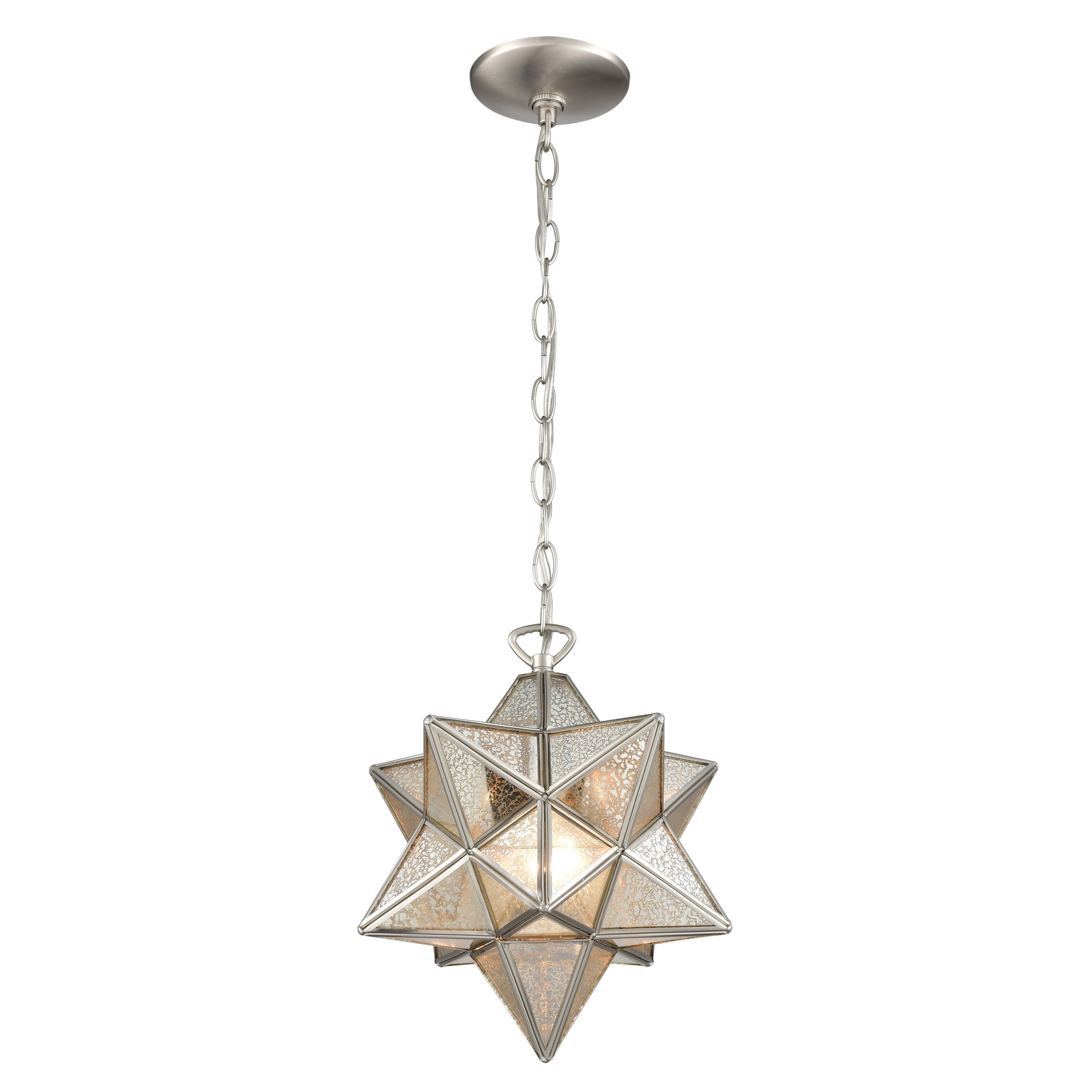 MARKETPLACE 1145-022 Moravian Star 12” Wide 1-Light Mini Pendant – Antique Nickel