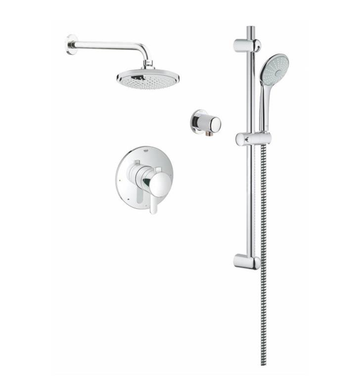 GROHE 117166 Europlus Chrome Cosmopolitan Pressure Balance Valve Dual Function Shower Kit