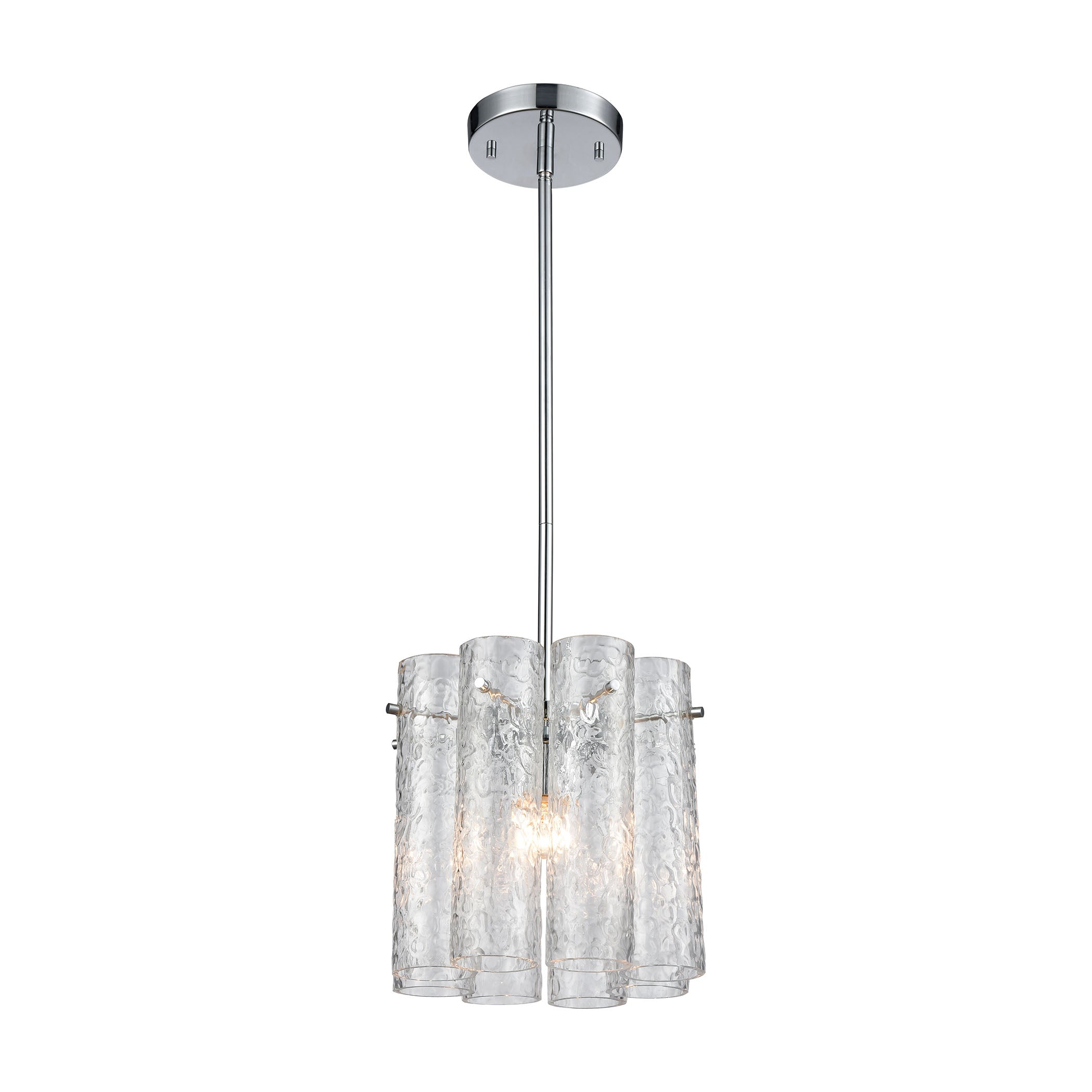 ELK SHOWROOM 11911/1 Glass Symphony 10” Wide 1-Light Mini Pendant – Polished Chrome