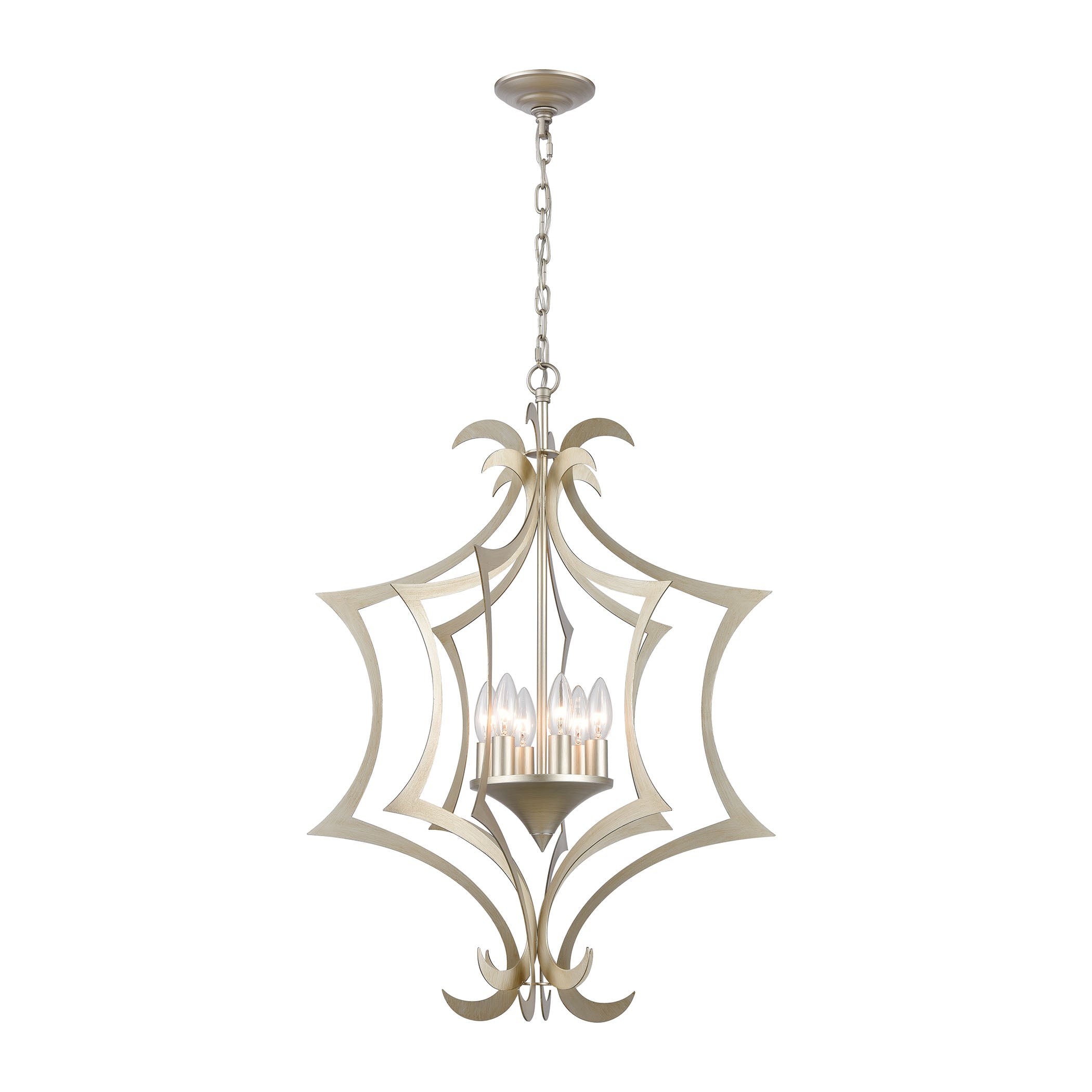 ELK SHOWROOM 12063/6 Delray 21” Wide 6-Light Pendant – Aged Silver