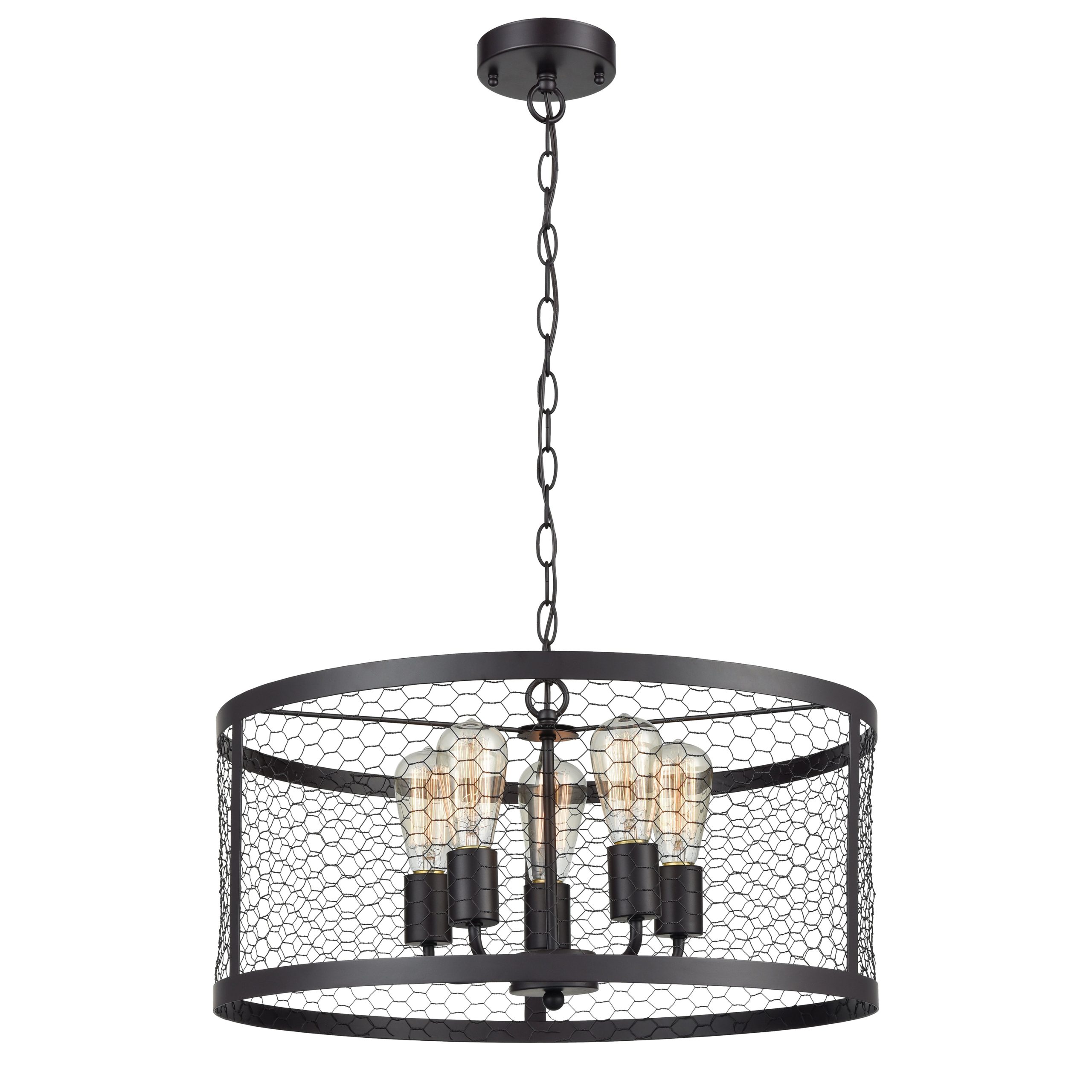 MARKETPLACE 1217-1010 Grange 21” Wide 5-Light Chandelier – Oil Rubbed Bronze