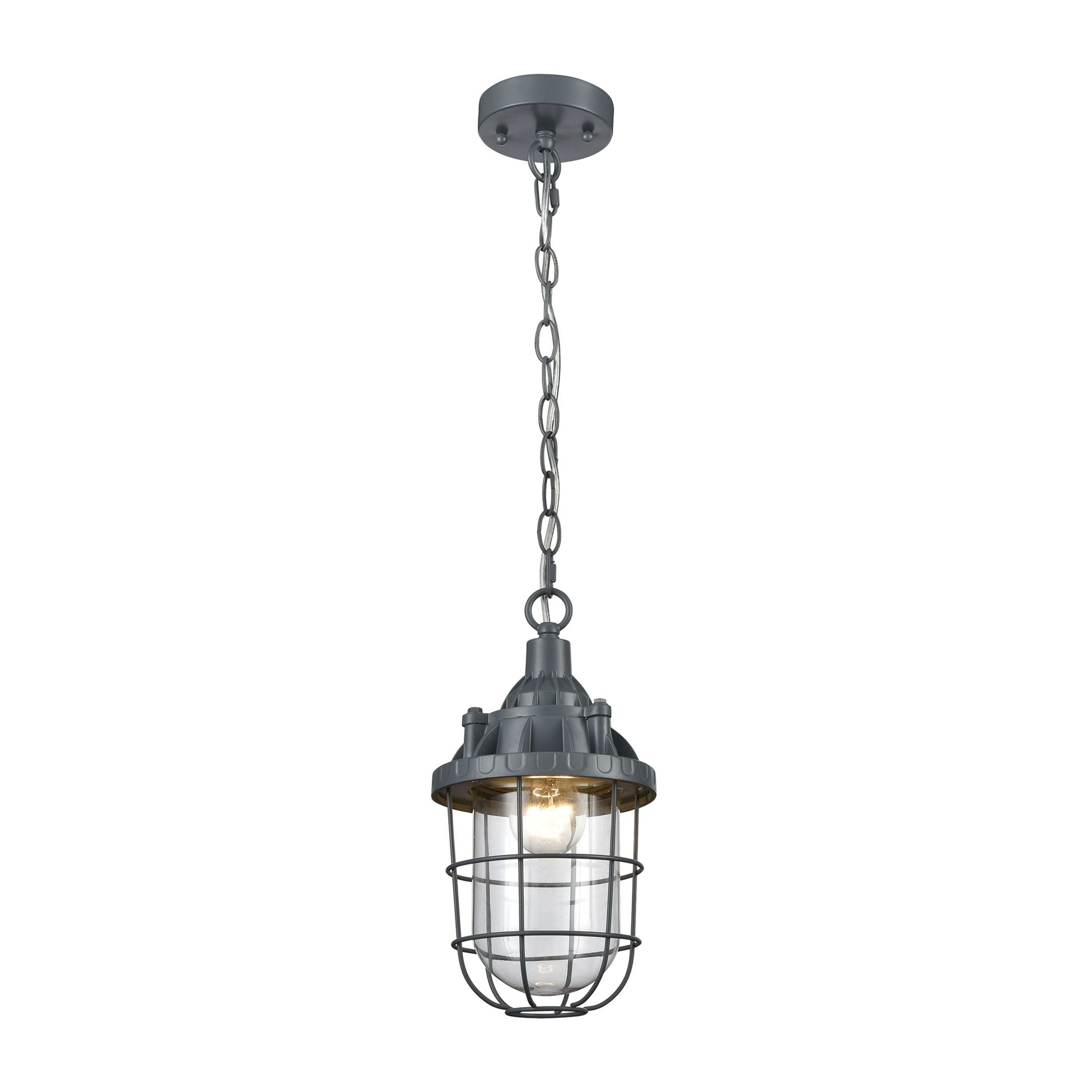 ELK STUDIO 1223-004 Steel Trap 6” Wide 1-Light Mini Pendant – Gray