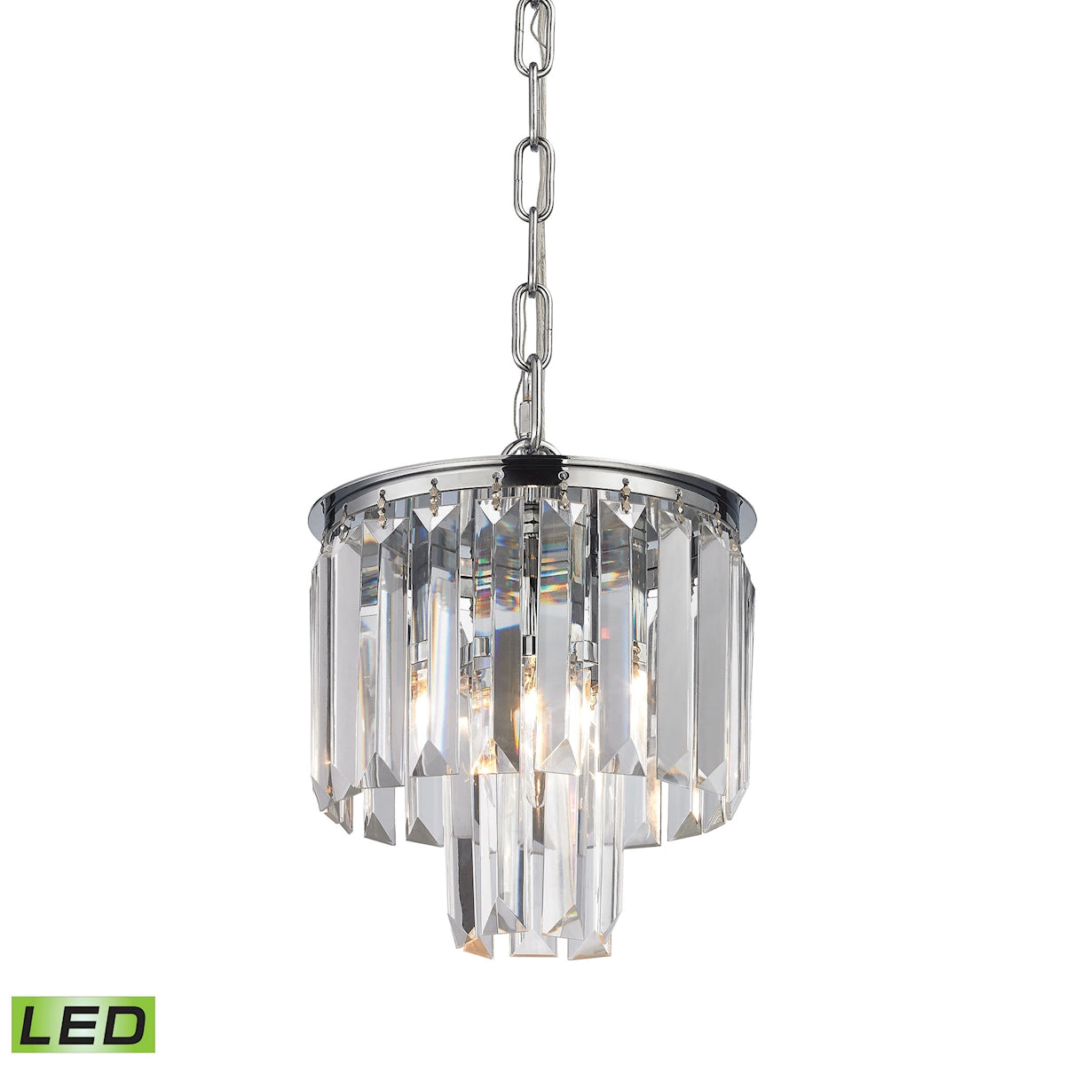 ELK SHOWROOM 15214/1-LED Palacial 8” Wide 1-Light Mini Pendant – Polished Chrome