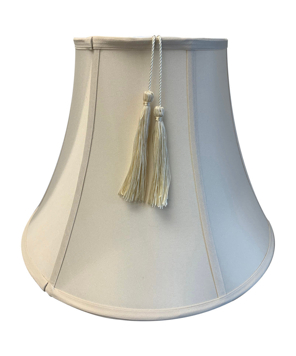 16″W x 12″H Shantung Lamp Shade Tassel Eggshell