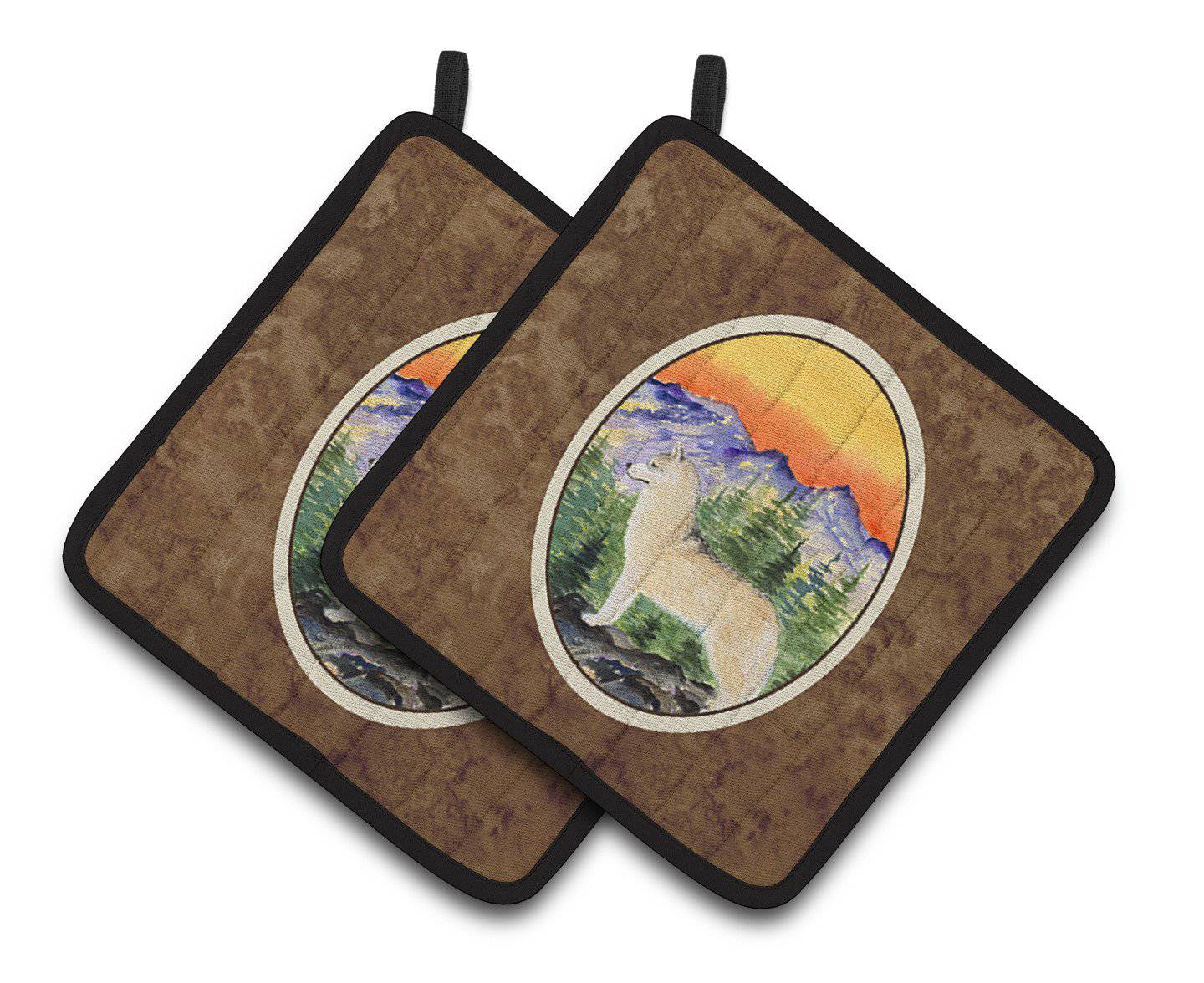 Siberian Husky Pair of Pot Holders SS8285PTHD