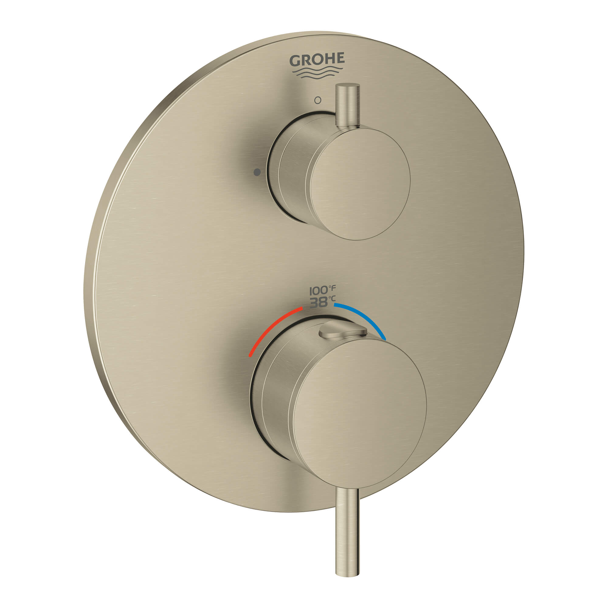 GROHE 24150EN3 Atrio New Brushed Nickel Single Function 2-Handle Thermostatic Valve Trim