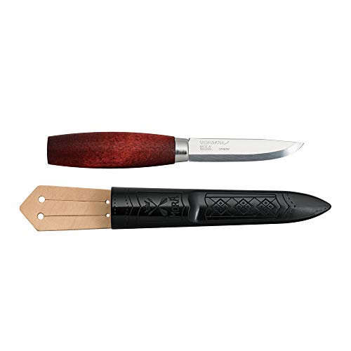 Morakniv Classic No. 1 Carbon Steel Crafting and Wood Carving Knife With Finger Guard and Sheath, 3 Inch