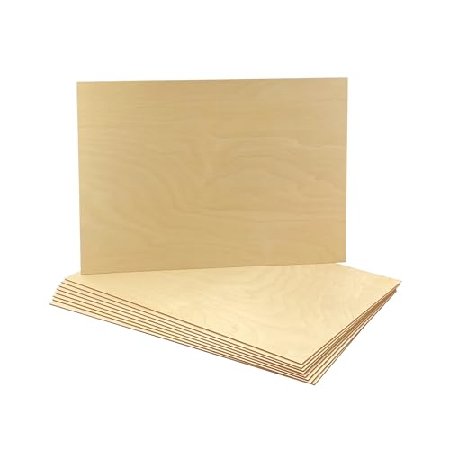 9 Pack 1/16 X 12 X 17 Inch Thin Birch Plywood Sheets for Lasercuting DIY Crafts Project