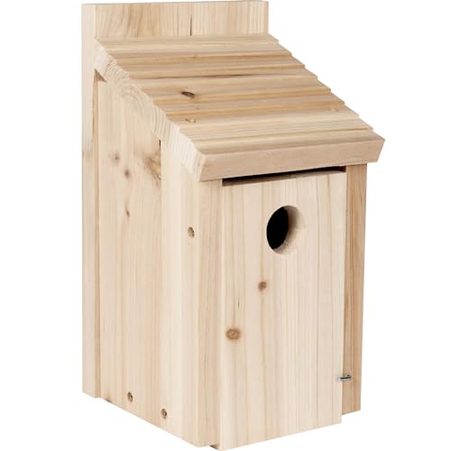 Wooden Bird House for Outside – Bluebird Birdhouse for Outdoors for Finch Cardinals, Hanging Bird Houses for Outdoors Clearance with Fledging