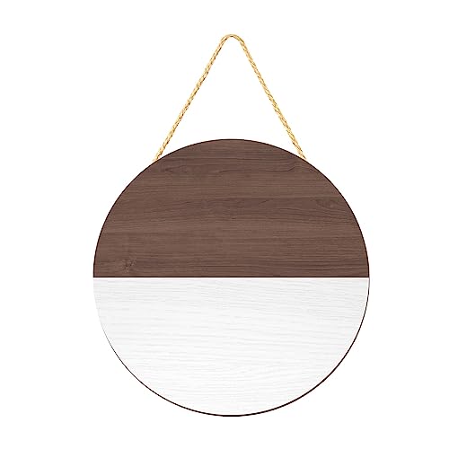 12 Inch Blank Wooden Circle Sign Unfinished Round Hanging Decorative Wood Plaque with Ropes for DIY Crafts, Door Hanger, Sign, Wood Buring, Painting,