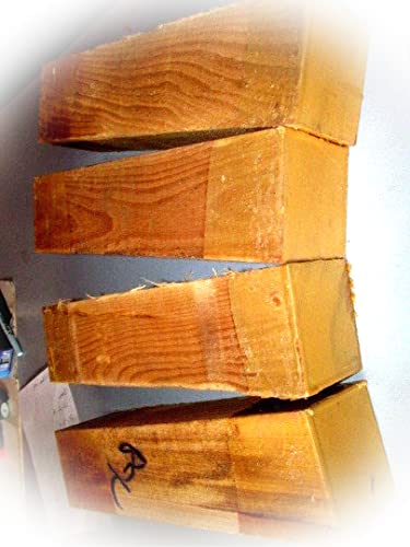 New Four (4) Beautiful Beech Turning Blanks Lumber Wood Lathe Carve 3 X 3 X 12″ Craft Wood Kit Set Supplies MON-1300TO