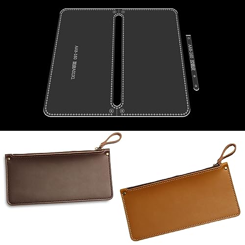 RIVEENY Leather Craft Clear Eyeglasses Case Glasses Bag Template Set Acrylic Leather Pattern Stencil Template Leather Craft Accessories Handmade