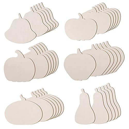 36 Pieces Unfinished Wood Pumpkin Cutout Shapes 6 Inch Pumpkin Wood DIY Crafts Cutouts for Halloween Fall Thanksgiving DIY Crafts