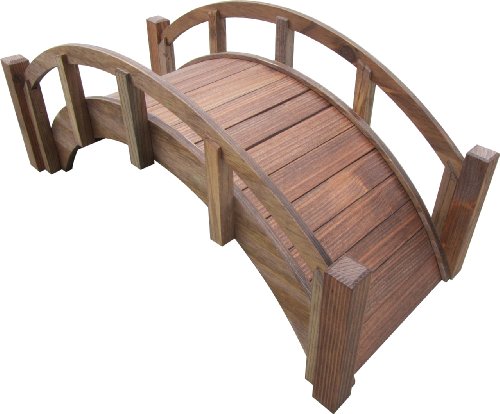 SamsGazebos Miniature Japanese Wood Garden Bridge, Treated, Assembled, 25″ Long X 11″ Tall X 11-1/2″ Wide, Made in USA