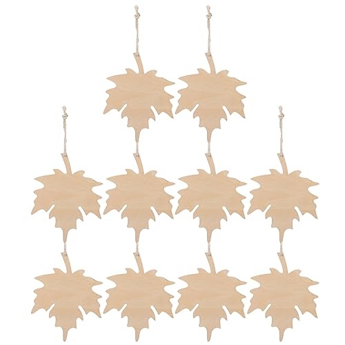 Milisten 21pcs Maple Leaf Wooden Ornaments Thanksgiving Wood Cutouts Unfinished Blank Hanging Leaf Wood Slices for Christmas Thanksgiving DIY Craft