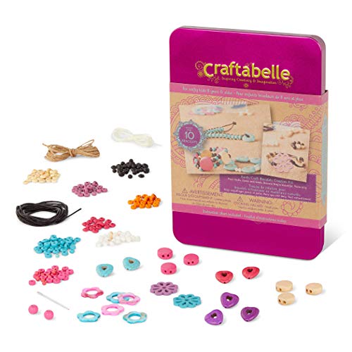 Craftabelle – Earth Craft Bracelets Creation Kit – Bracelet Making Kit – 357pc Jewelry Set with Beads & Shells – DIY Jewelry Kits for Kids Aged 8