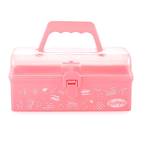 Funtopia Plastic Art Box for Kids, Multi-Purpose Portable Storage Box/Sewing Box/Tool Box for Kids’ Toys, Craft and Art Supply, School Supply, Office