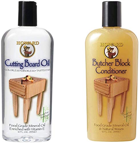 HOWARD Butcher Block Conditioner and Cutting Board Oil, Food Grade Conditioner and Oil, Great for Wooden Bowls and Utensils, Re hydrate your Cutting