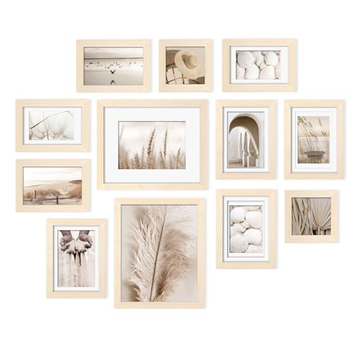 Egofine Picture Frame Set 12 Pack, Picture Frames Collage Wall Decor with Two 8×10, Four 5×7, Four 4×6, Two 4×4, Photo Frames for Wall and Tabletop,