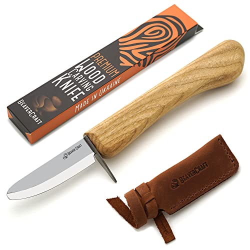 BeaverCraft Whittling Knife for Beginners C1 Kid – Whittling Knife for Kids Safety Carving Knife – Children Whittling Knife for Entry-Level Carvers –