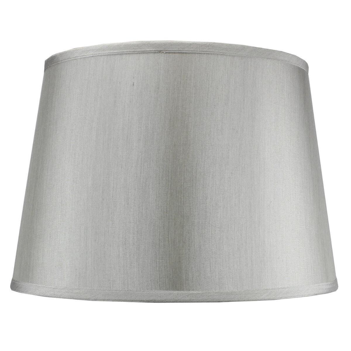 16″W x 11″H Silver Grey Hard Back Lamp Shade