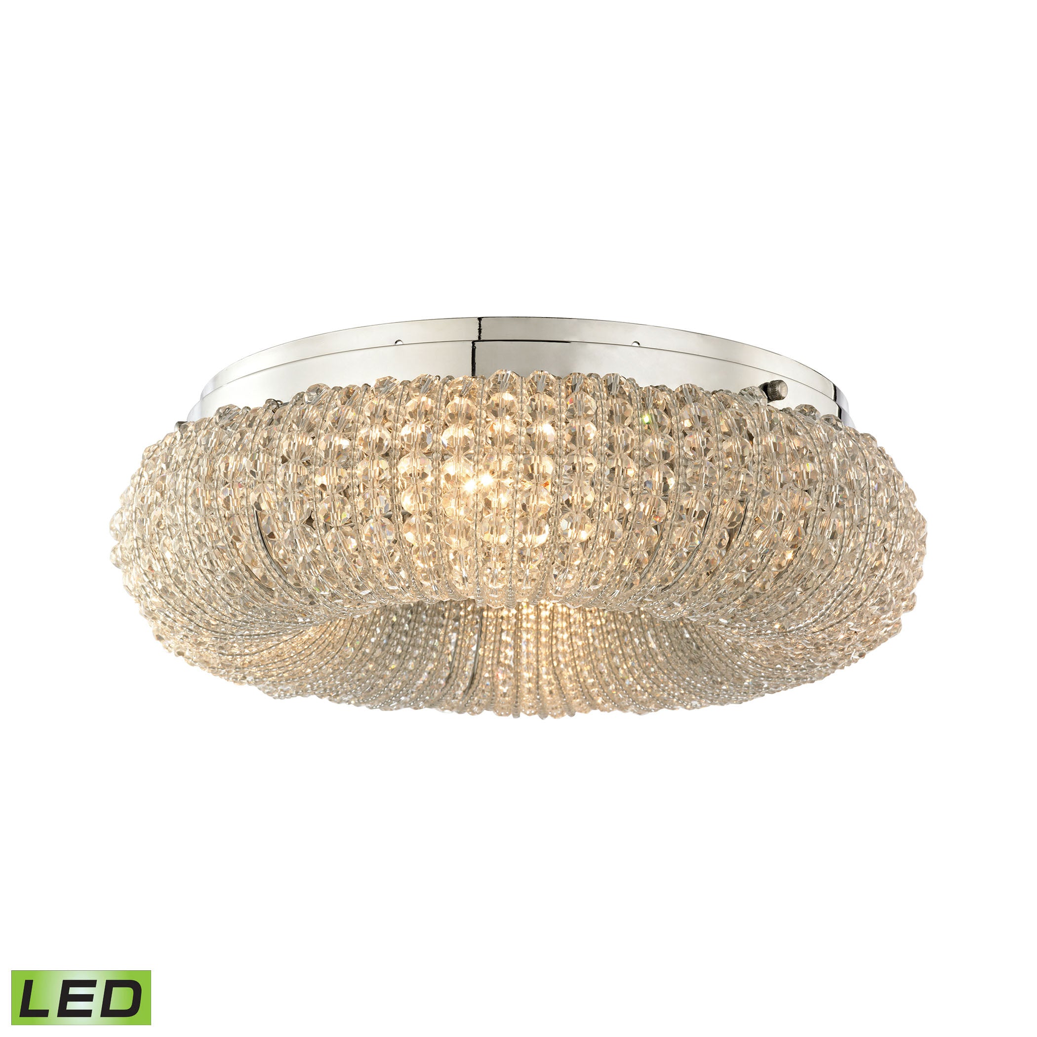 ELK SHOWROOM 45290/4-LED Crystal Ring 4-Light Semi Flush in Chrome with Clear Crystal Beads – Includes LED Bulbs