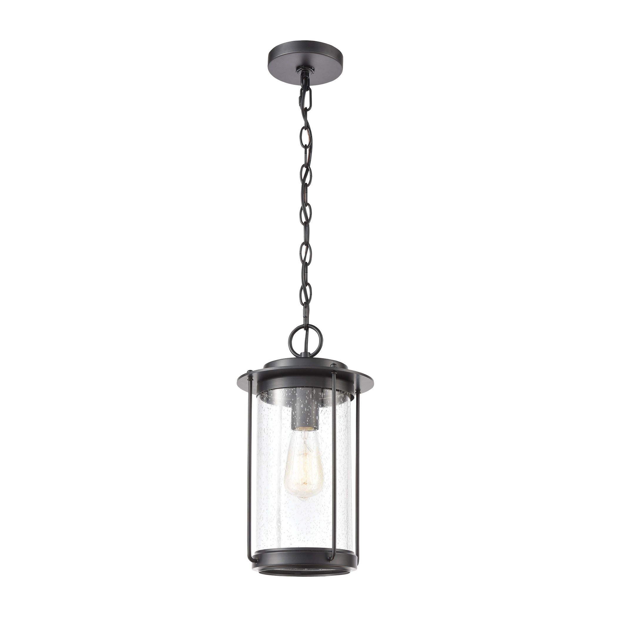 ELK SHOWROOM 46662/1 Devonshire 14” High 1-Light Outdoor Pendant – Matte Black