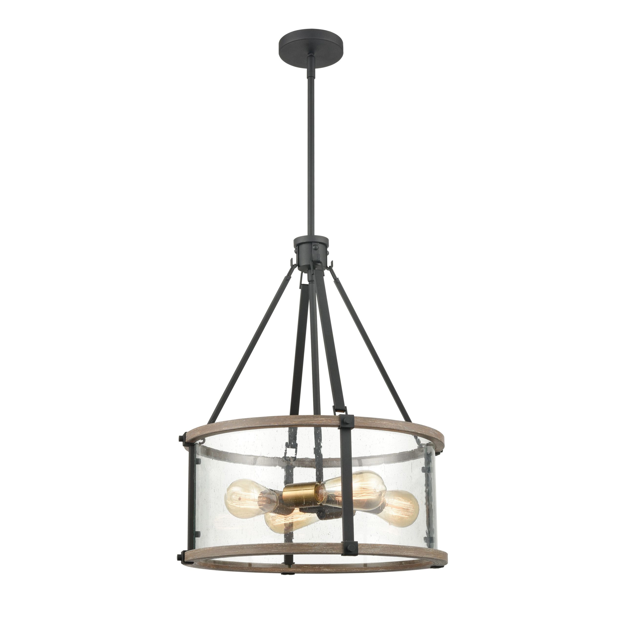 ELK SHOWROOM 47288/4 Geringer 18” Wide 4-Light Pendant – Charcoal