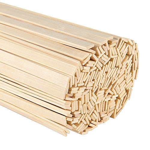 ZOENHOU 500 PCS 15.5 Inch Natural Bamboo Sticks for Crafts, Wooden Craft Sticks, Bamboo Sticks for Parol Making Molding Building Supplies