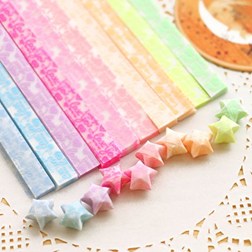 Yeooyoor Origami Stars Papers Package DIY Paper, 600 Sheets – 20 Colors (Glows in the Dark)