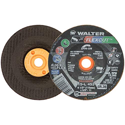 Walter 15L453 4-1/2×5/8-11 Flexcut Spin-On Grinding Wheels