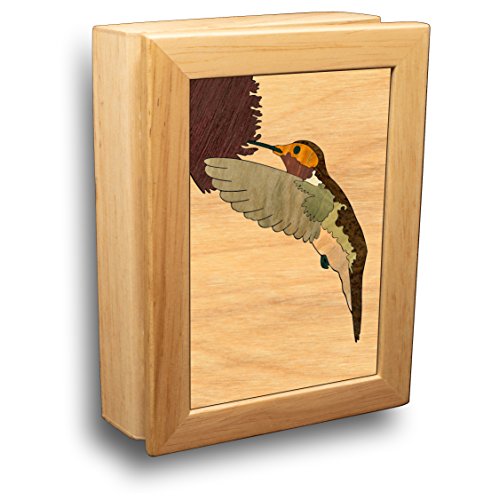 MarqArt Hummingbird Wood Art Gift Trinket Box & Jewelry Boxes – Handmade USA – Unmatched Quality – Unique, No Two are the Same – Original Work of