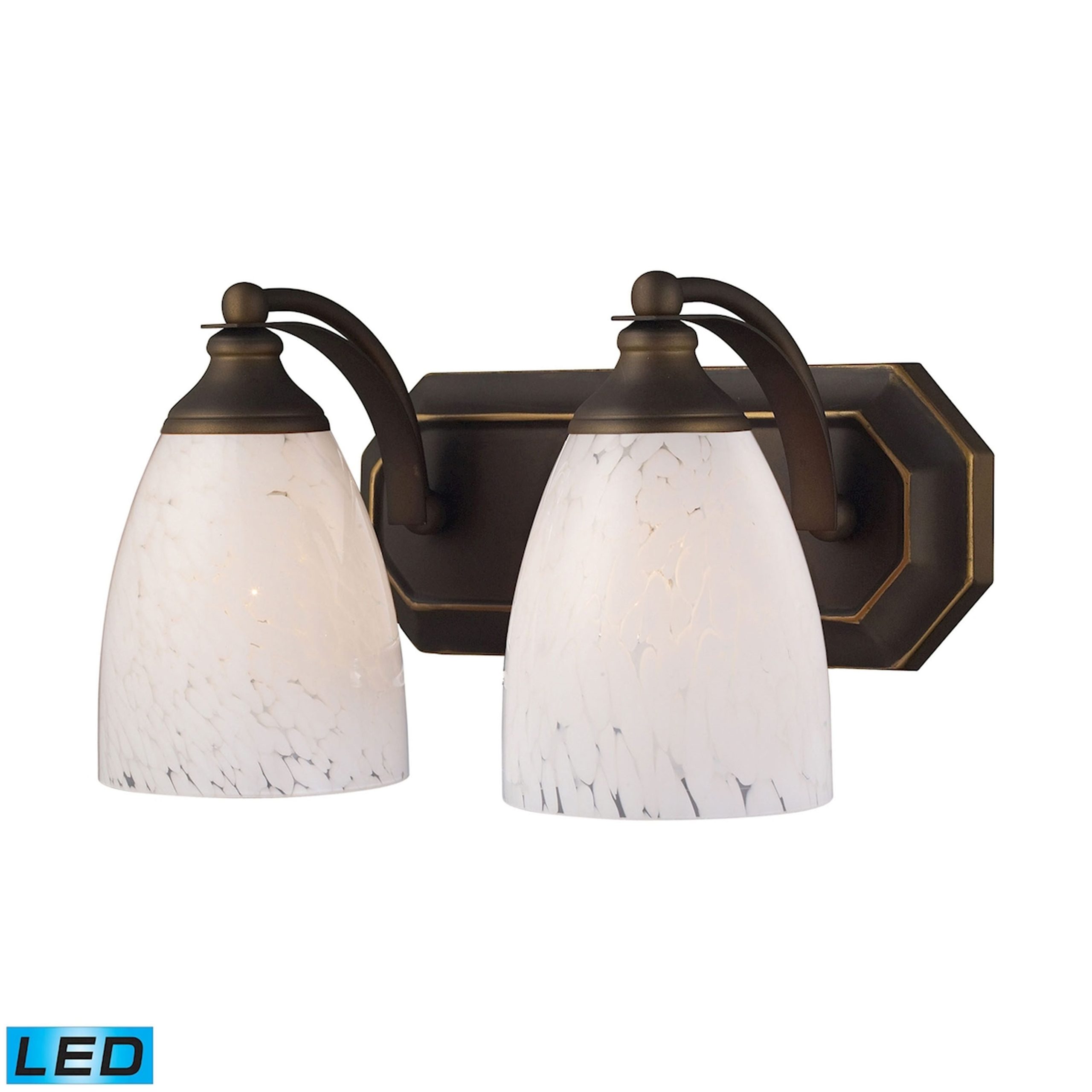 ELK SHOWROOM 570-2B-SW-LED Mix and Match Vanity 14” Wide 2-Light Vanity Light – Aged Bronze