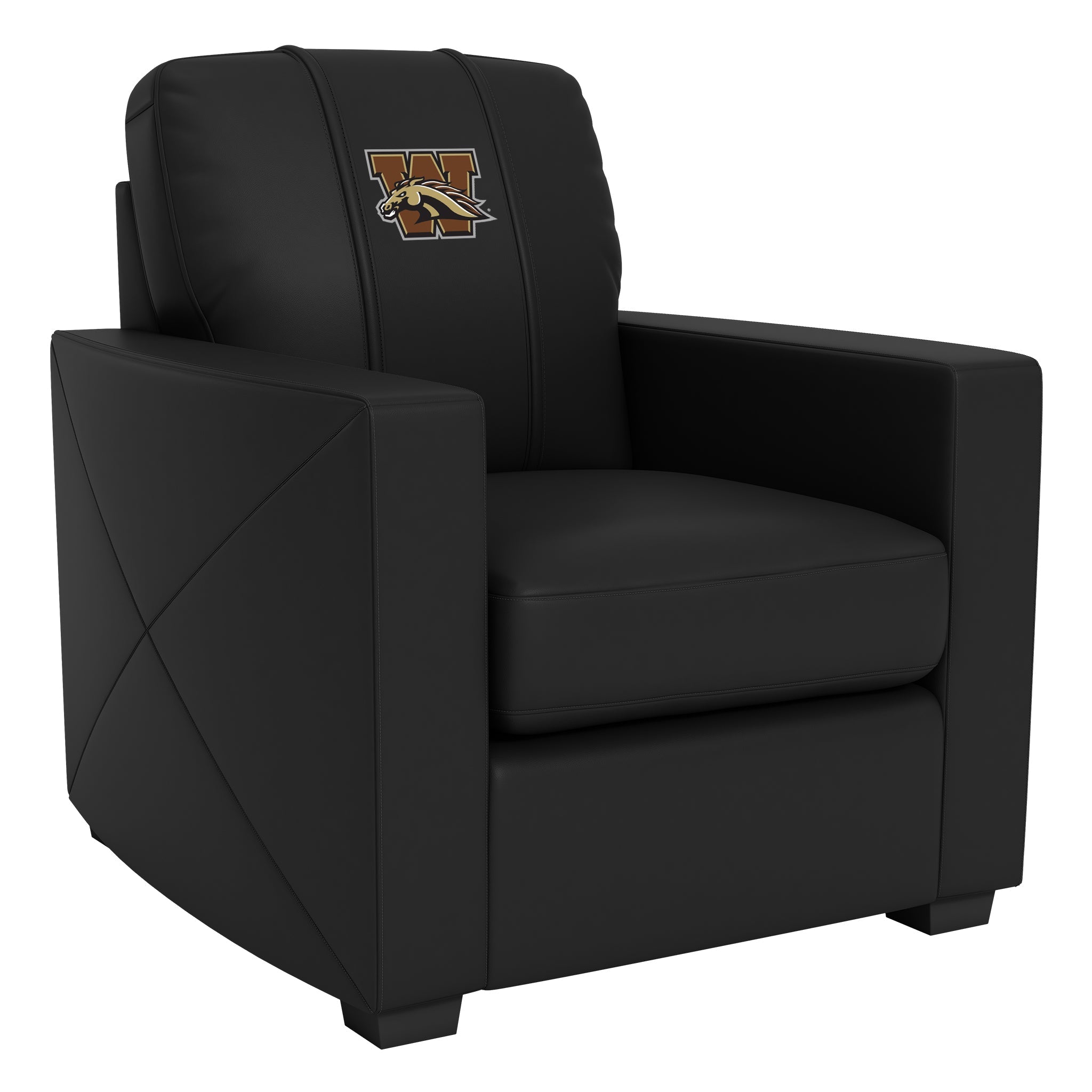 Silver Club Chair with Western Michigan Broncos Logo