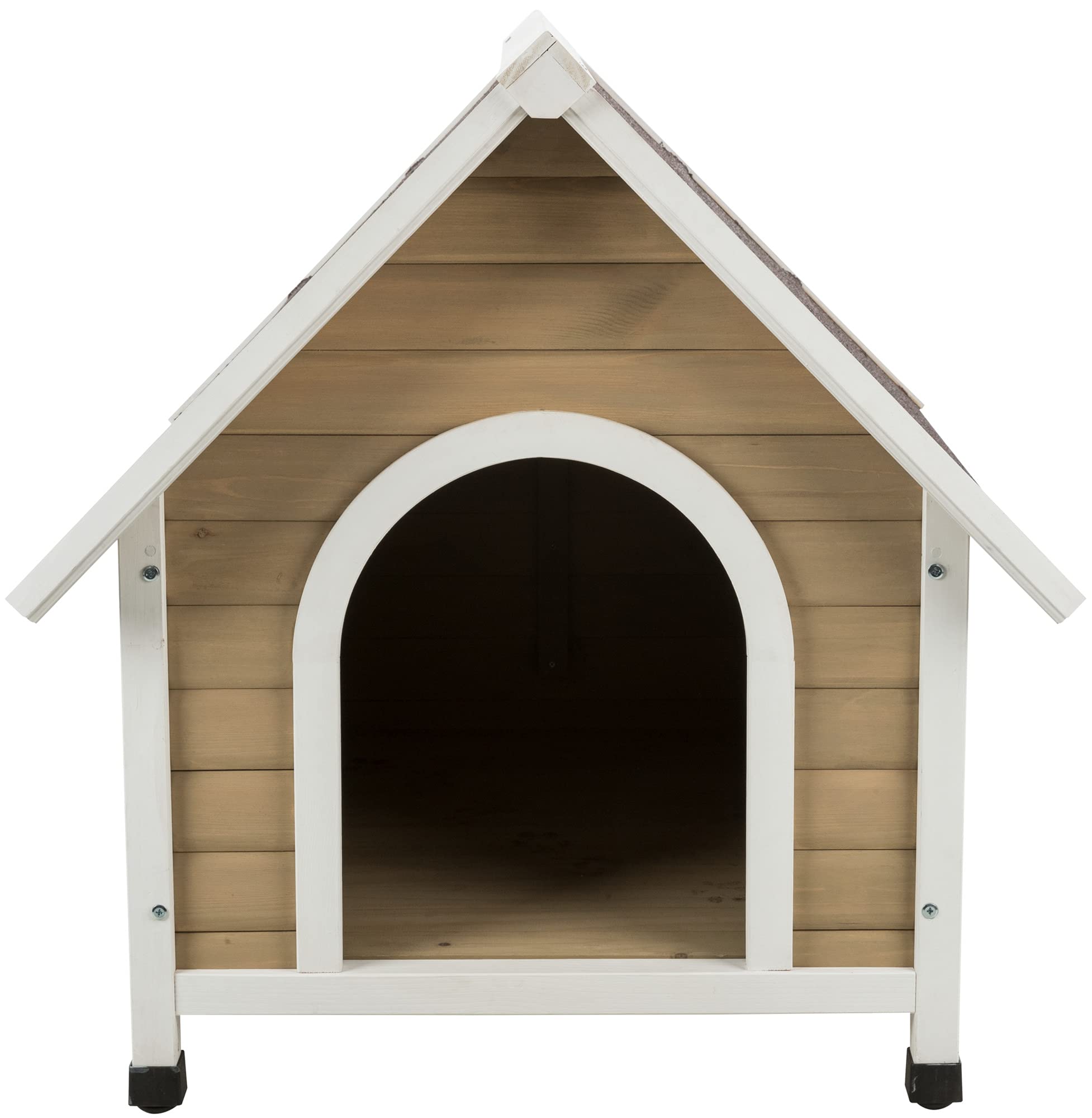 TRIXIE natura Tan Cottage Dog House, Elevated Pet Shelter, Weatherproof Dog House, Large