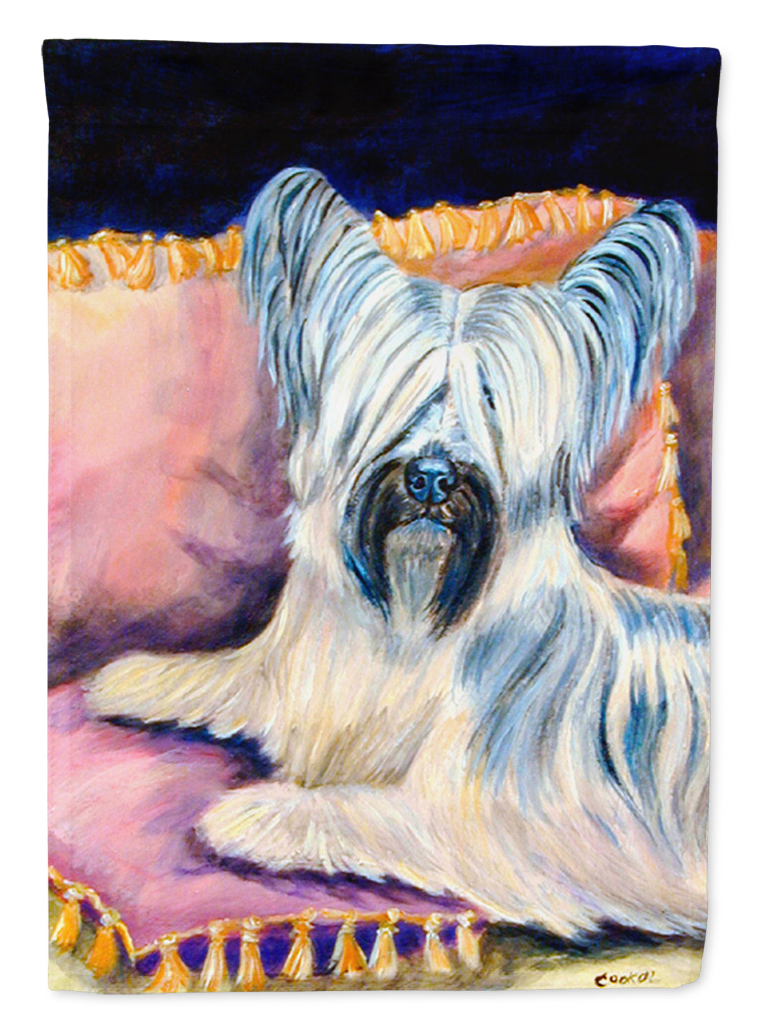 Skye Terrier Flag Garden Size