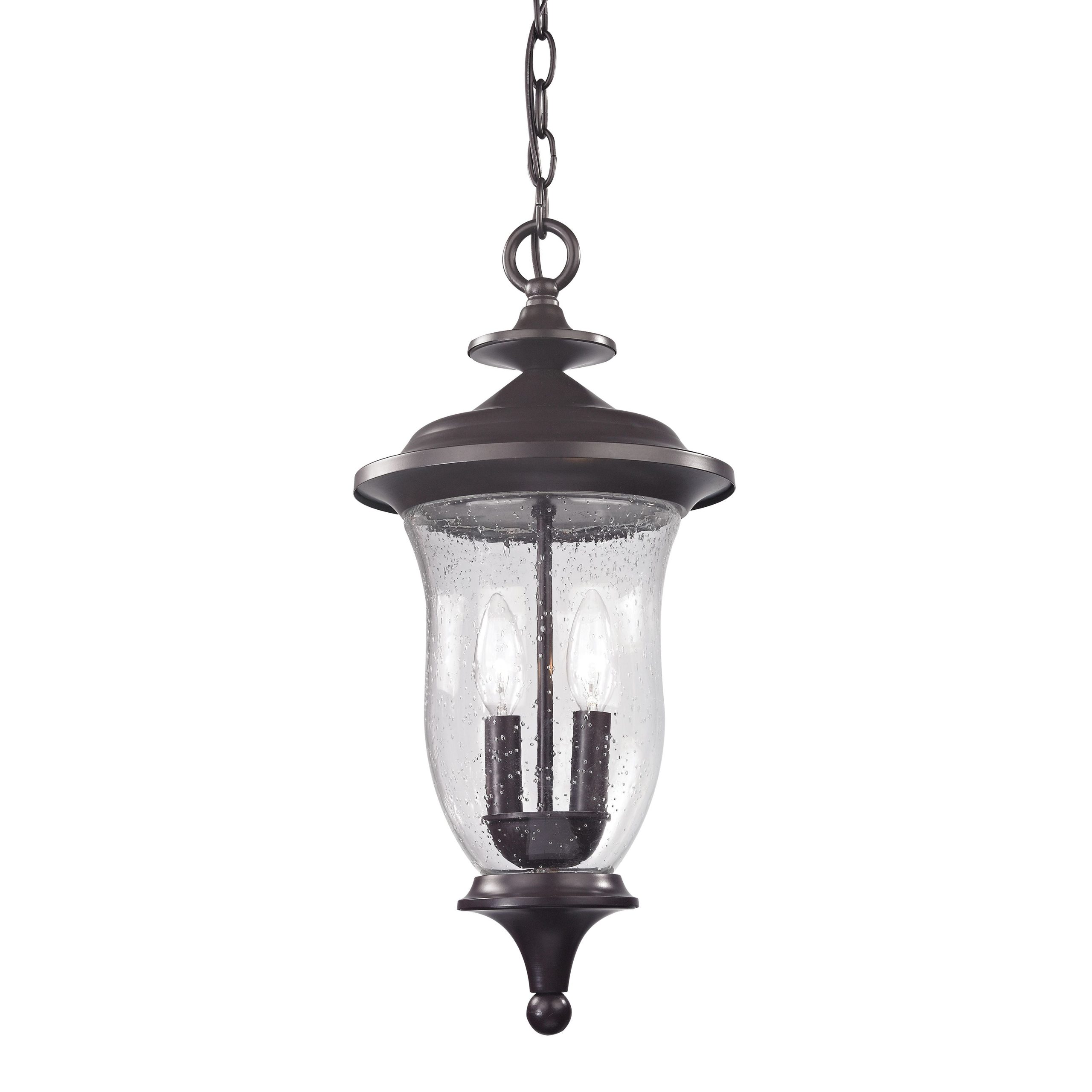 THOMAS 8002EH/75 Trinity 9” Wide 2-Light Outdoor Pendant – Oil Rubbed Bronze