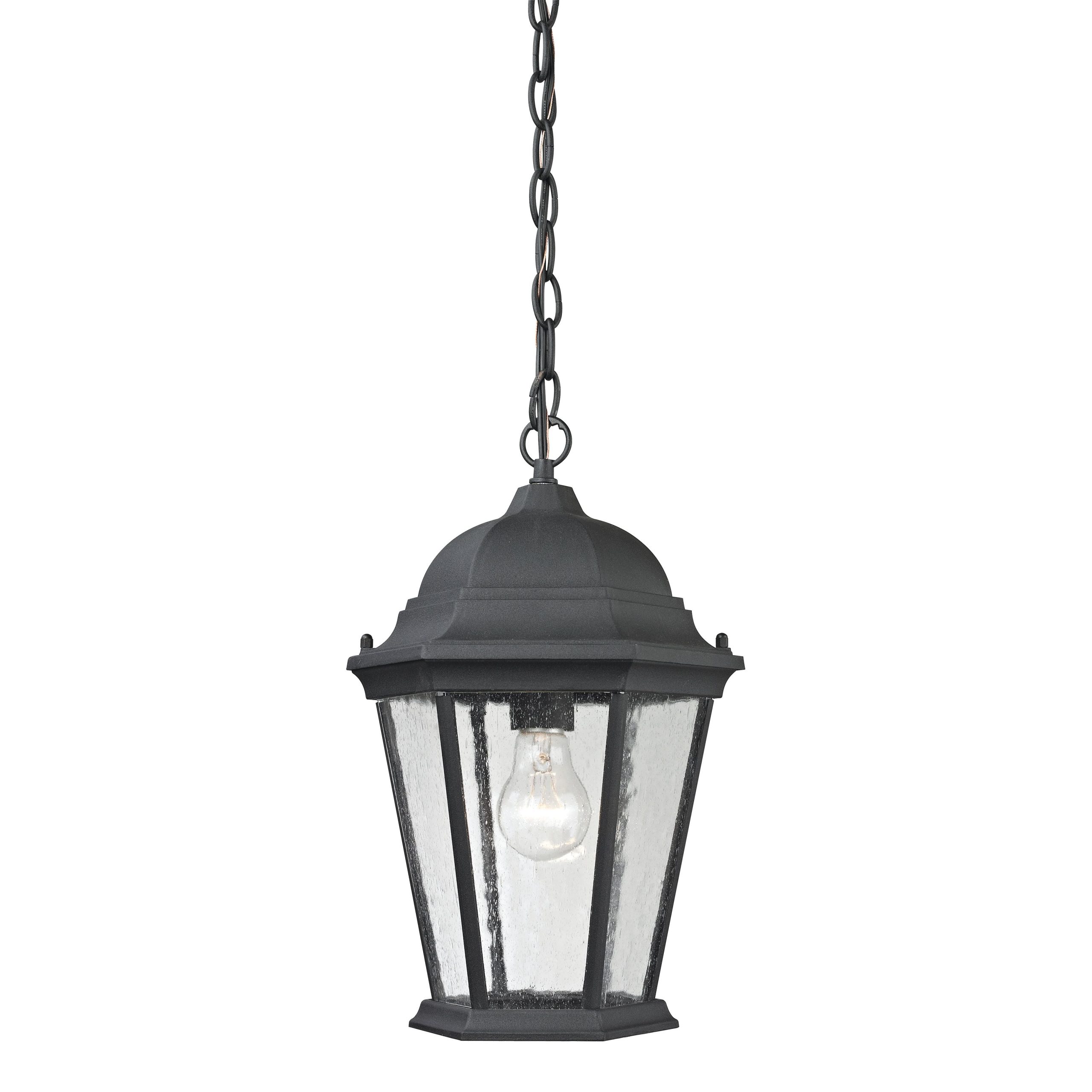 THOMAS 8101EH/65 Temple Hill 10” Wide 1-Light Outdoor Pendant – Matte Textured Black