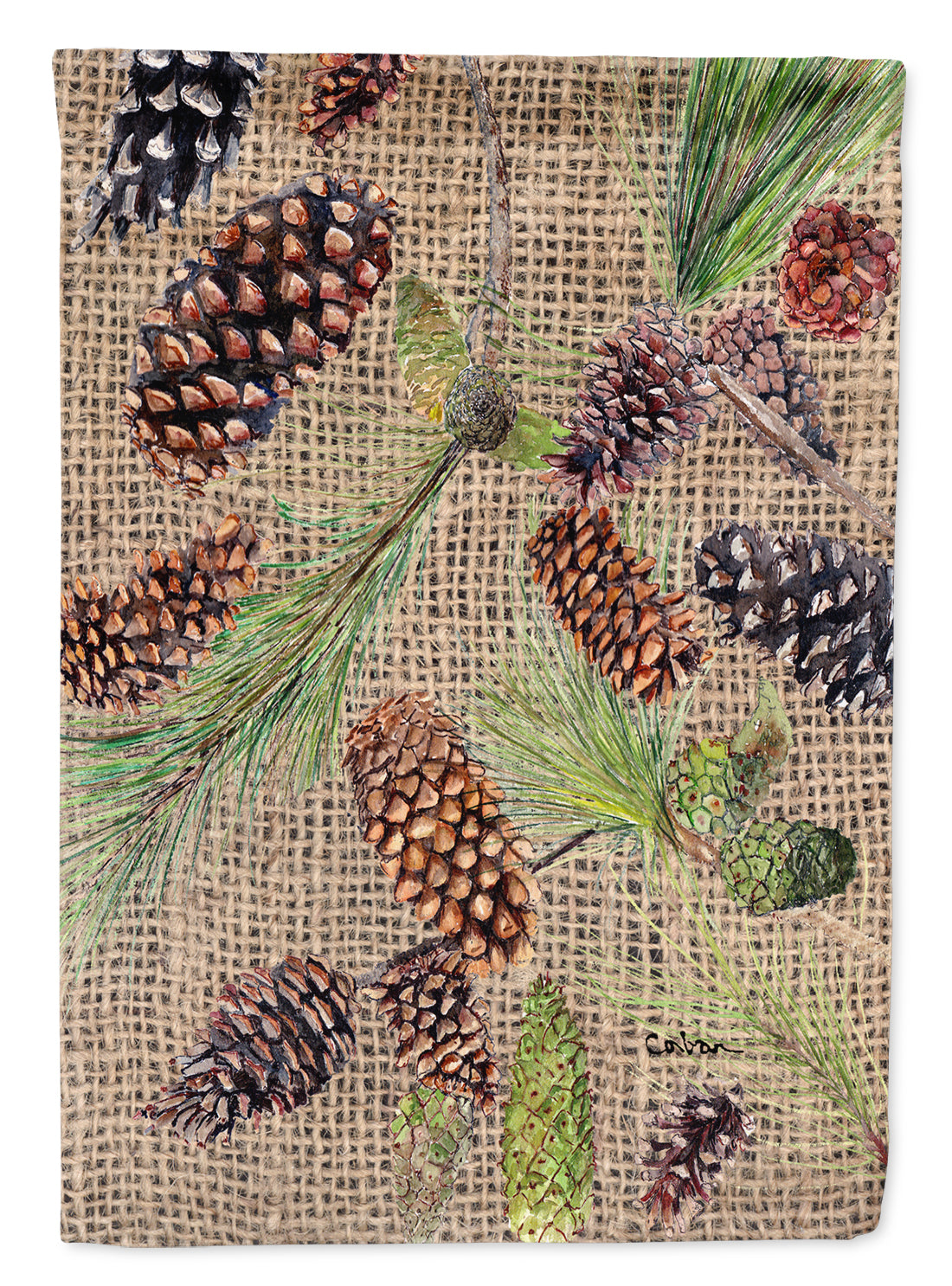 Pine Cones  Flag Garden Size