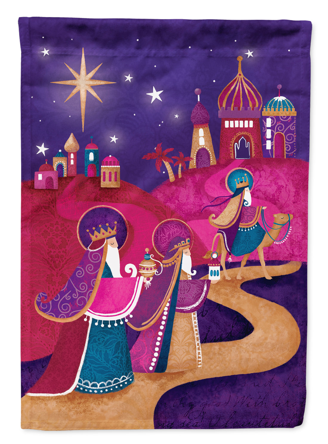 Christmas Wise Men in Purple Flag Garden Size APH7081GF