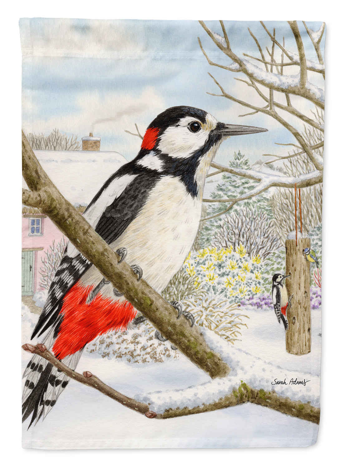 Spotted Woodpecker Flag Garden Size ASA2113GF