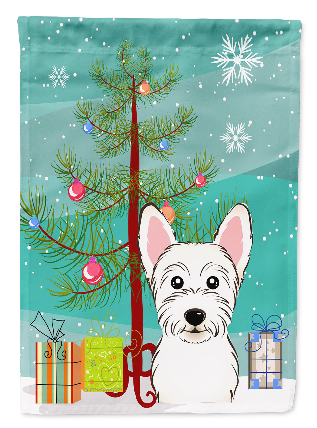 Christmas Tree and Westie Flag Garden Size BB1598GF