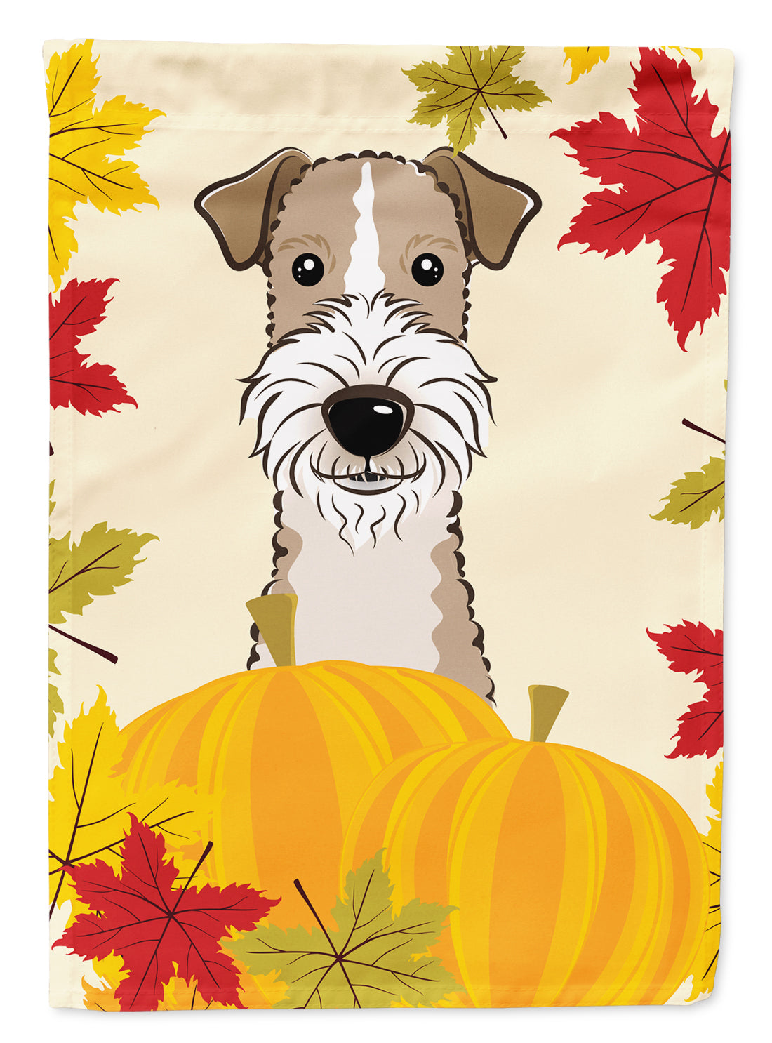 Wire Haired Fox Terrier Thanksgiving Flag Garden Size BB2053GF