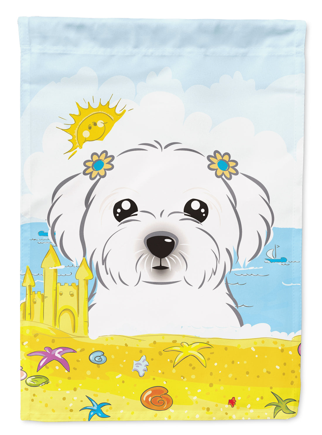 Maltese Summer Beach Flag Garden Size BB2076GF