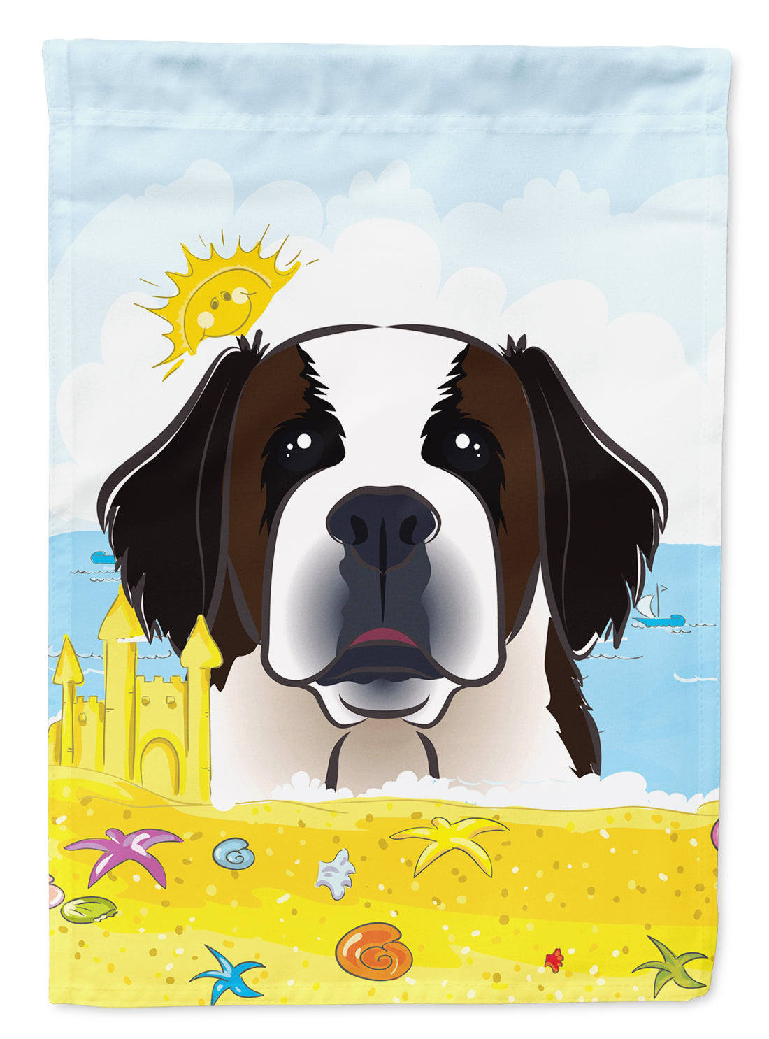 Saint Bernard Summer Beach Flag Garden Size BB2114GF