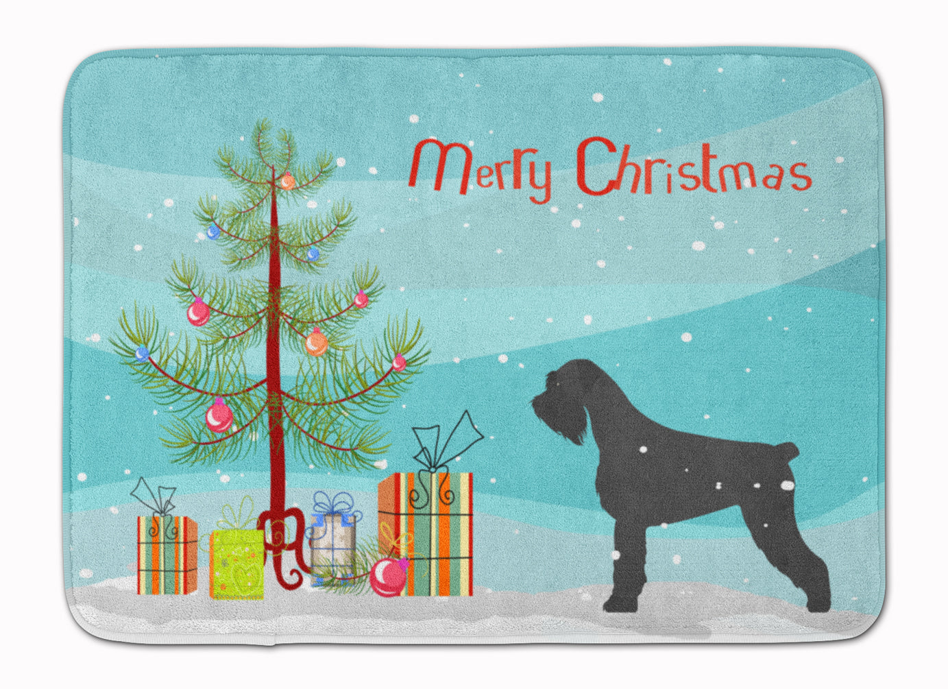 Giant Schnauzer Merry Christmas Tree Machine Washable Memory Foam Mat BB2991RUG