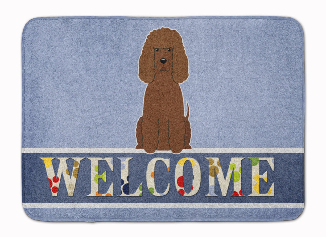 Irish Water Spaniel Welcome Machine Washable Memory Foam Mat BB5644RUG