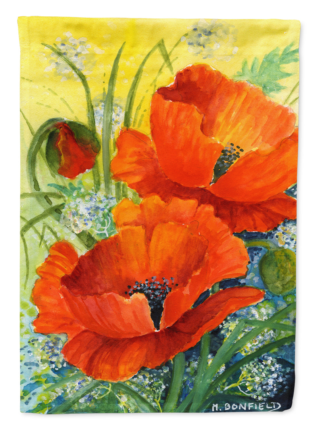 Poppies by Maureen Bonfield Flag Garden Size BMBO0946GF