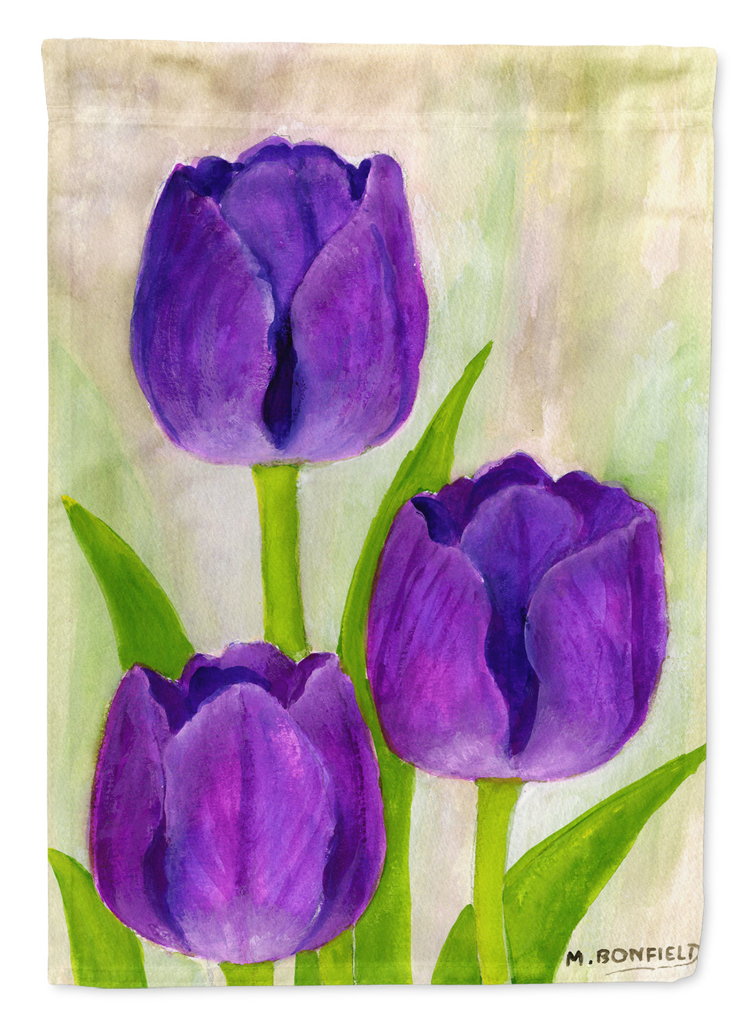 Purple Tulips by Maureen Bonfield Flag Garden Size BMBO1033GF